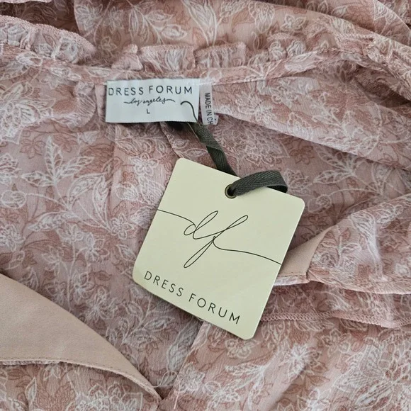 Anthropologie Dress Forum Dusty Rose Floral Tiered Boho Maxi Dress Large NWT - Picture 11 of 16